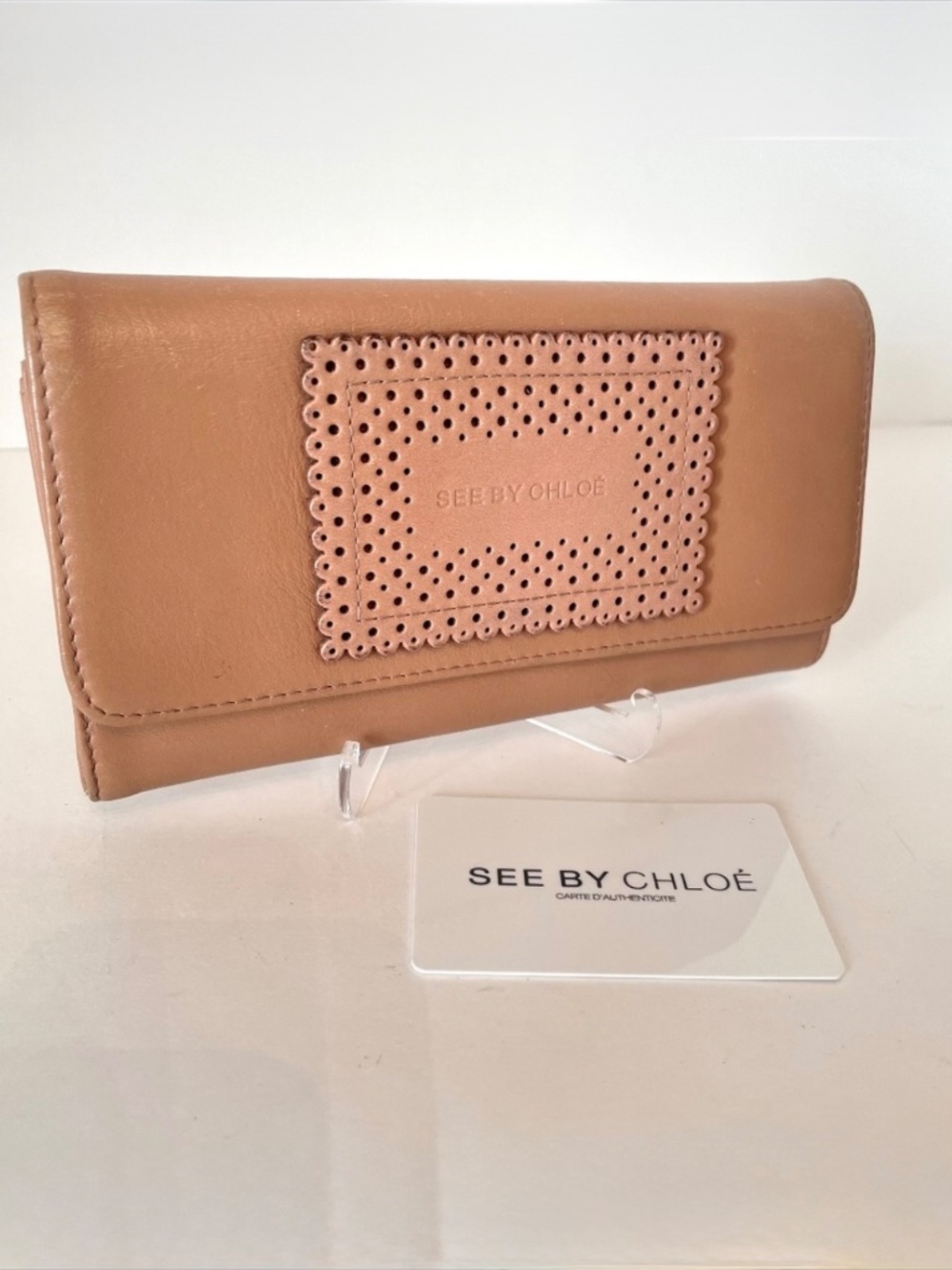 See by Chloe Mauve Leather Long Flap Wallet w/Card